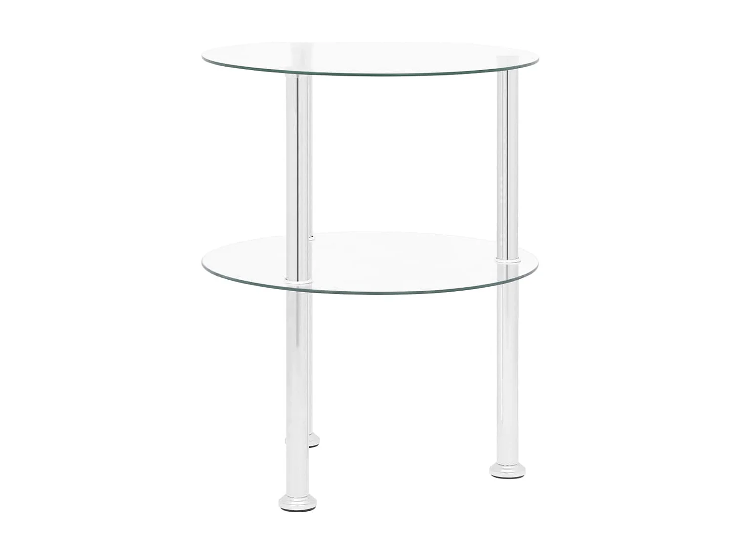 Table d'appoint 2 niveaux Transparent 38 cm Verre trempé