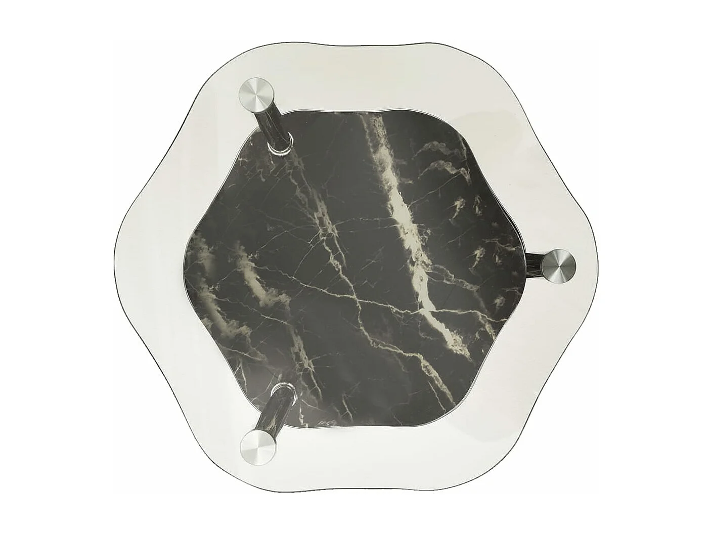 Mesa apoio 2 prateleiras 38x38x50cm vidro temp. transp./preto