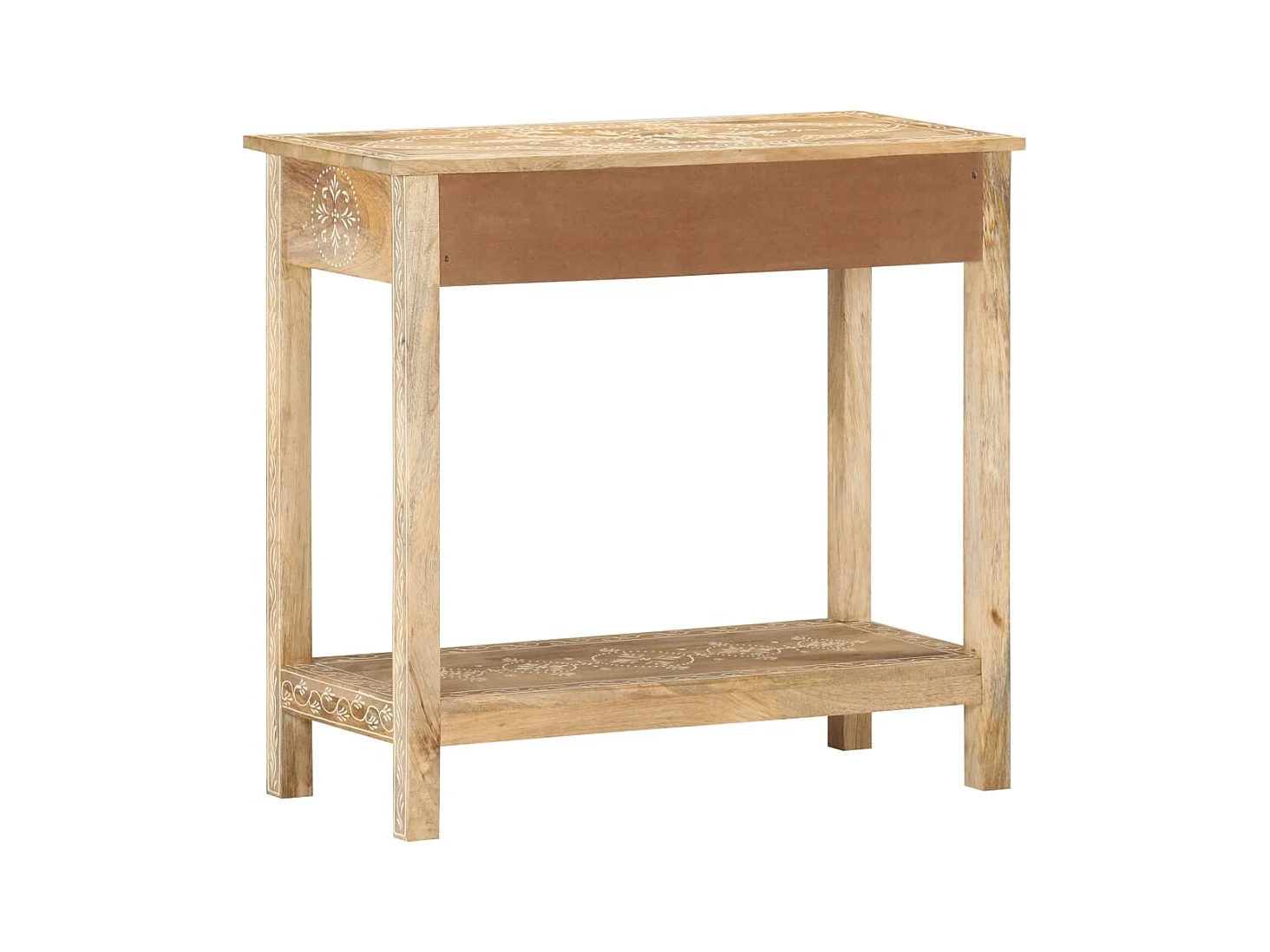 Mesa consola de madera maciza de mango 80x35x74 cm