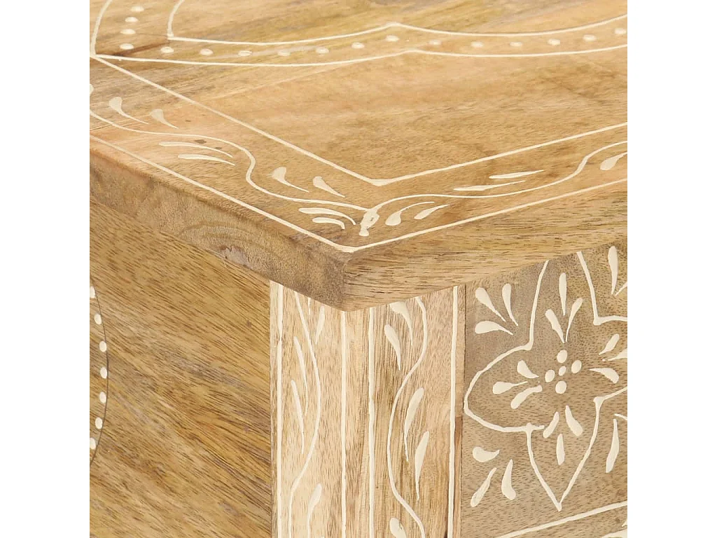 Mesa consola de madera maciza de mango 80x35x74 cm