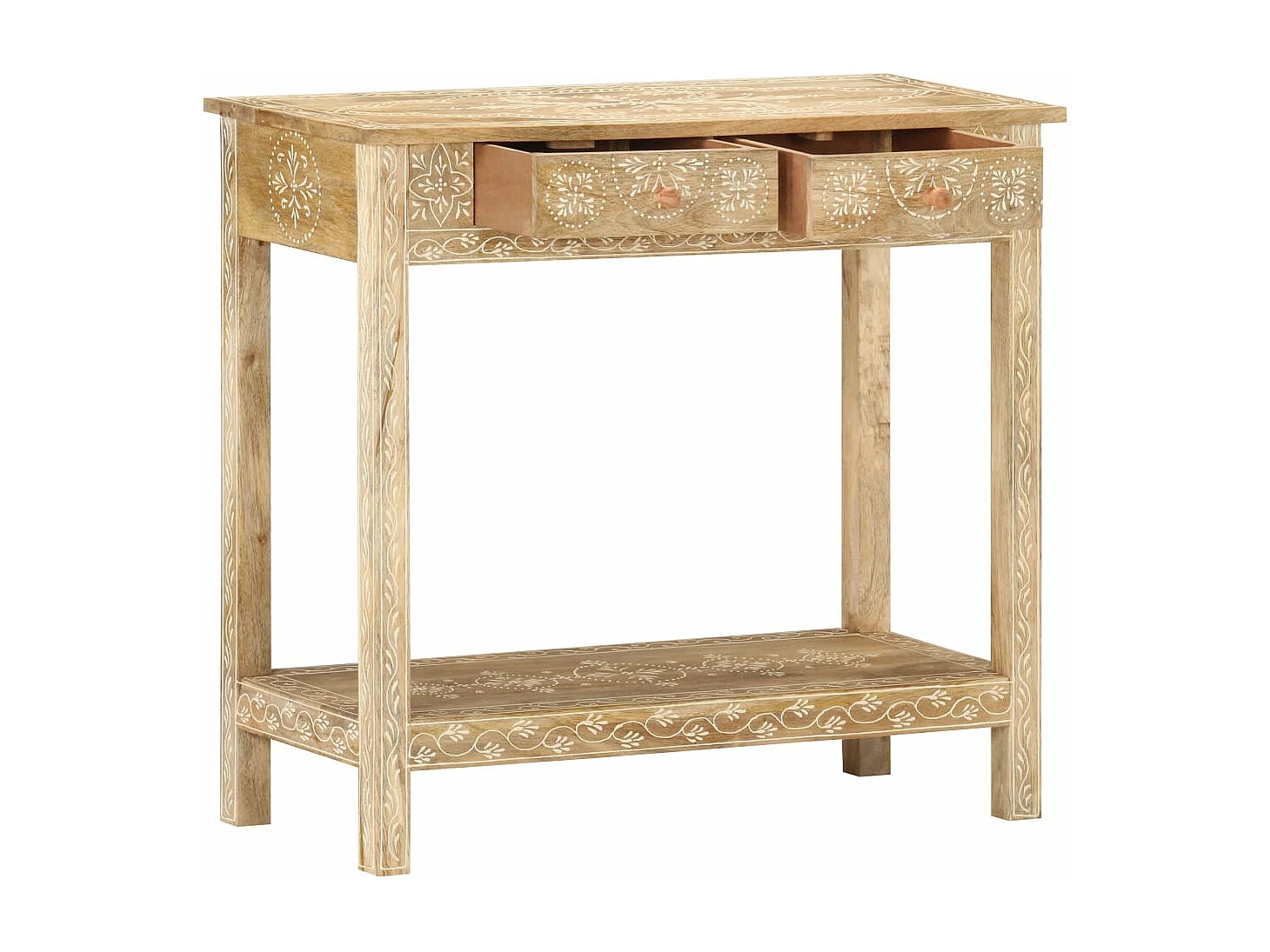 Mesa consola de madera maciza de mango 80x35x74 cm