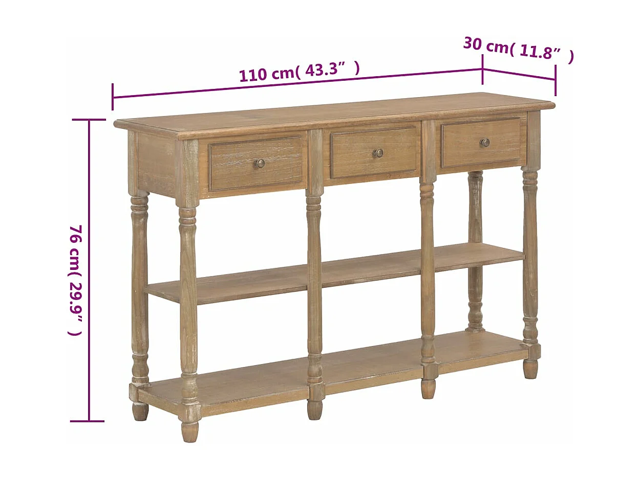 Table console 110x30x76 cm bois d'ingénierie