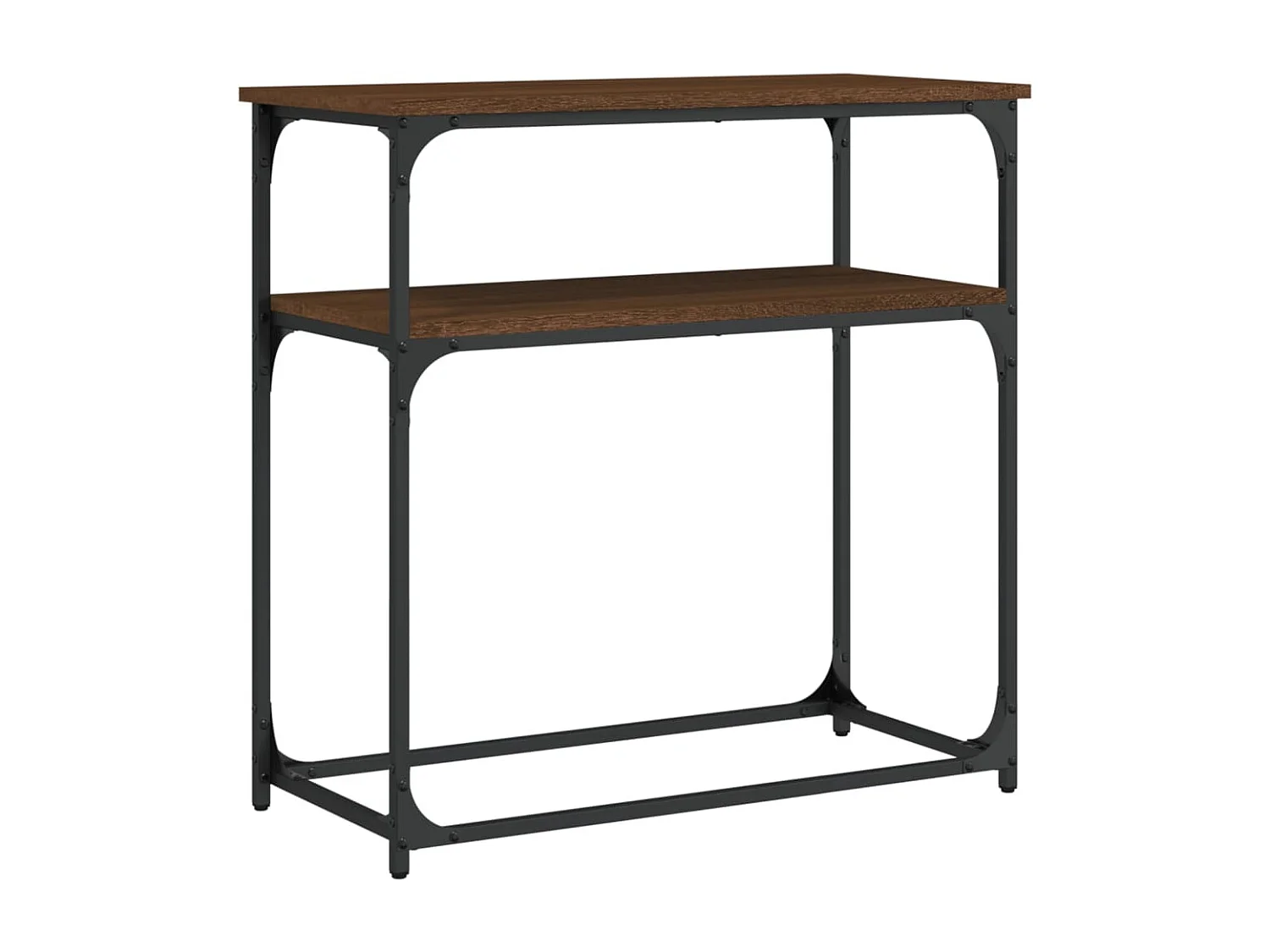 Mesa consola madera de ingeniería marrón roble 75x35,5x75 cm