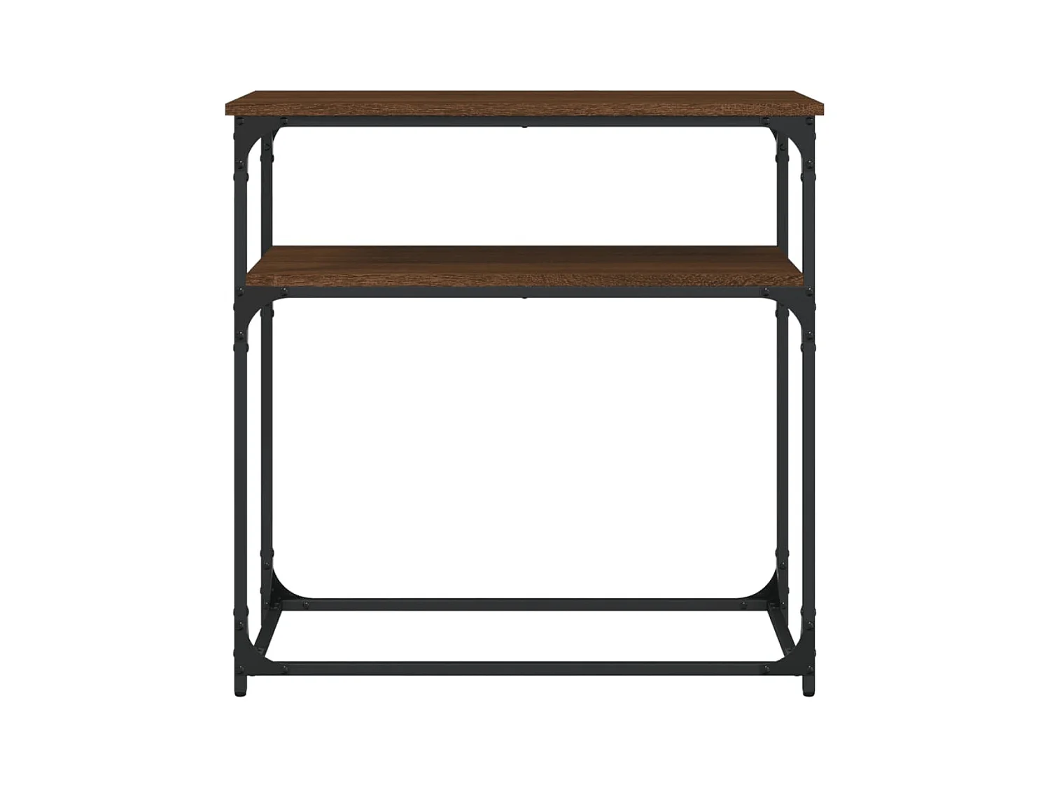 Mesa consola madera de ingeniería marrón roble 75x35,5x75 cm