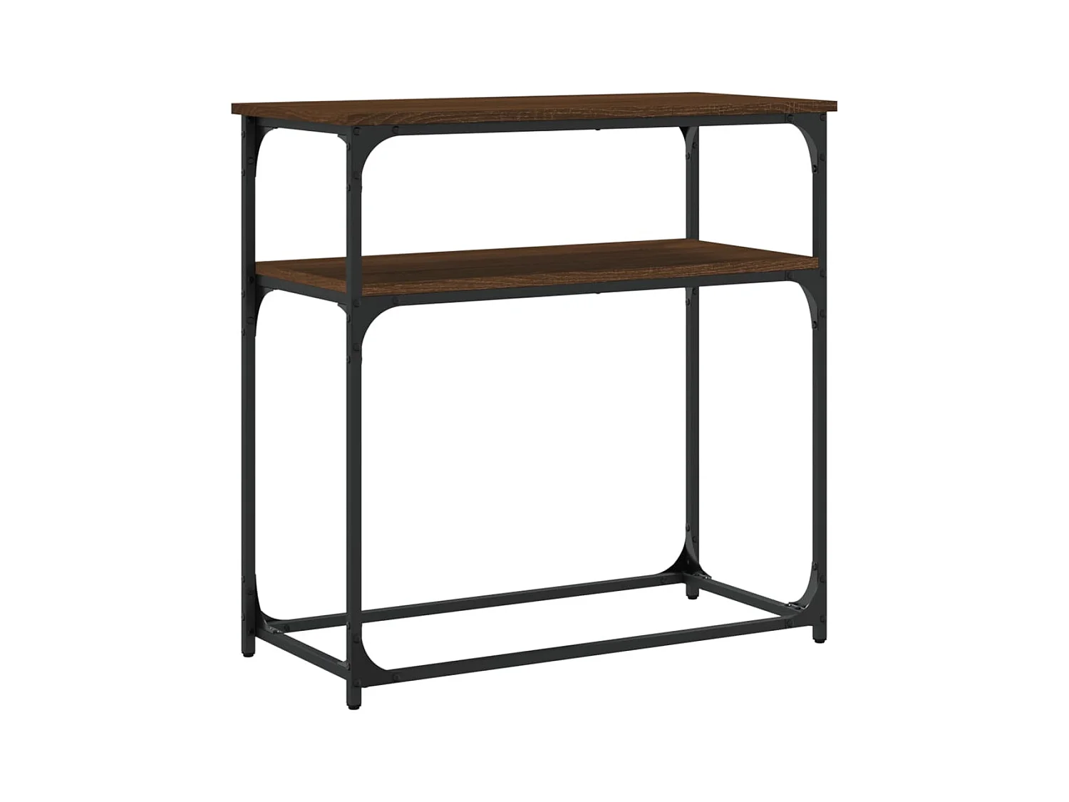 Mesa consola madera de ingeniería marrón roble 75x35,5x75 cm