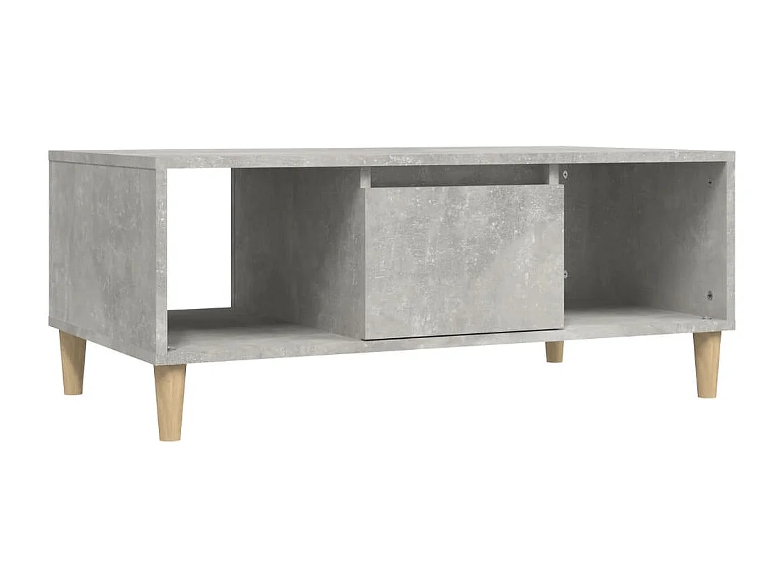 Mesa de centro madera contrachapada gris hormigón 90x50x36,5 cm
