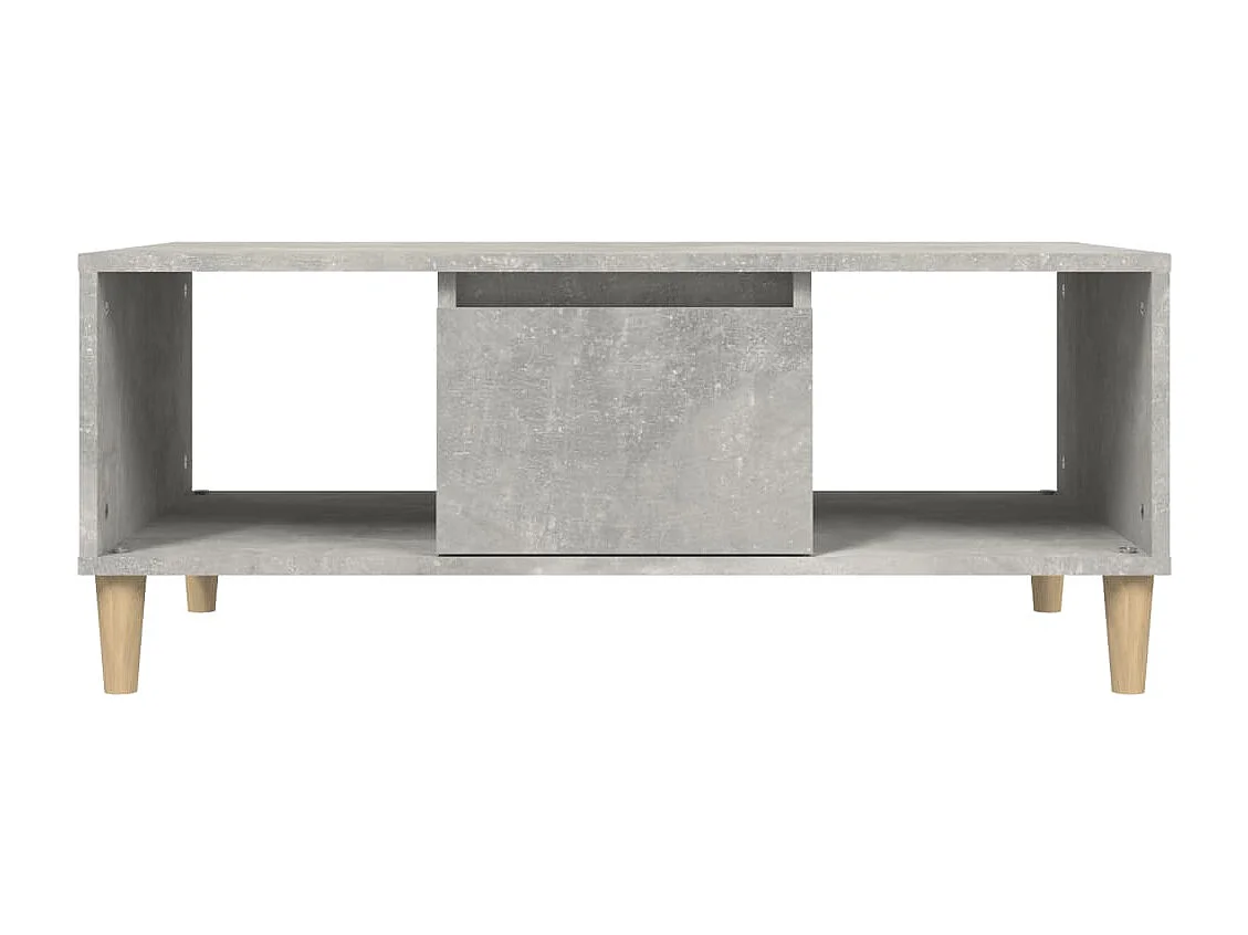 Mesa de centro madera contrachapada gris hormigón 90x50x36,5 cm