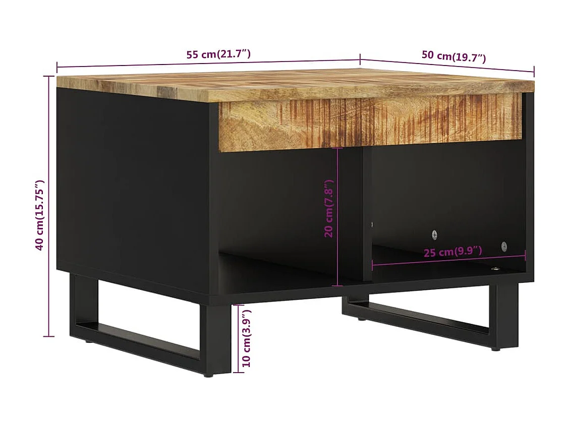 Table basse 55x50x40 cm bois de manguier massif