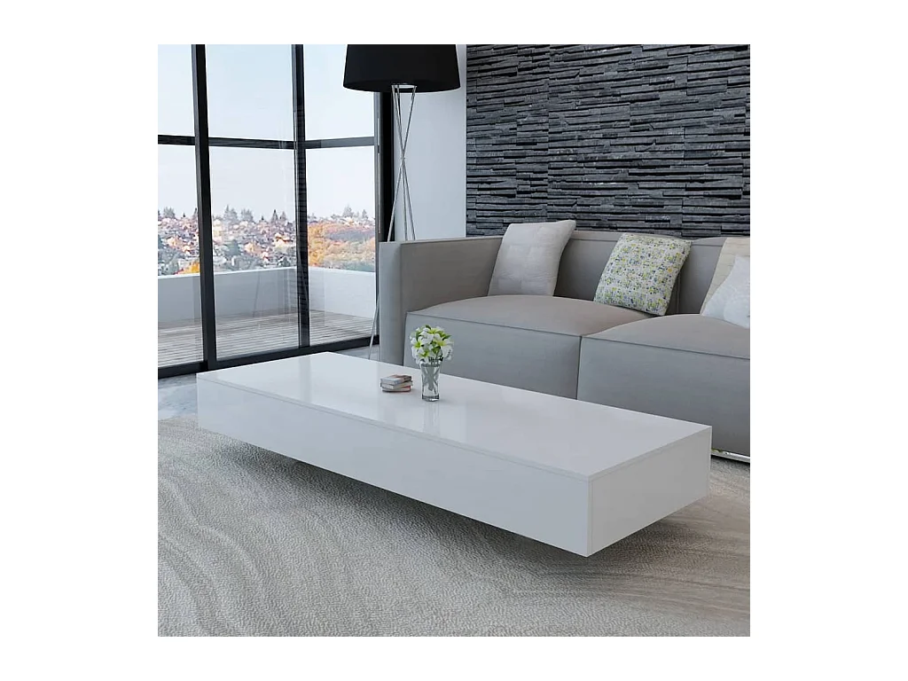 Table basse Haute brillance Blanc