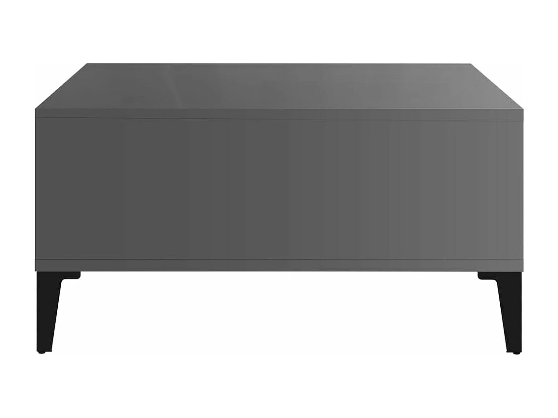 Table basse Gris brillant 60x60x30 cm Aggloméré