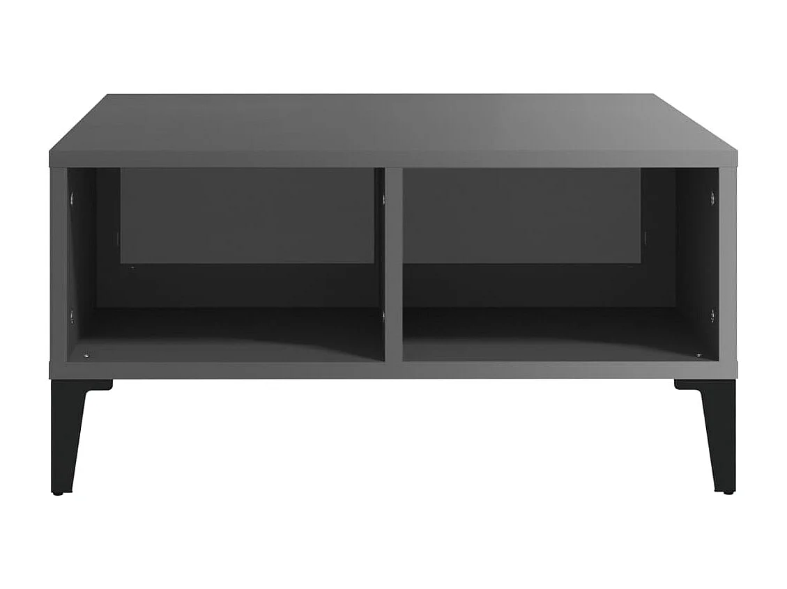 Table basse Gris brillant 60x60x30 cm Aggloméré