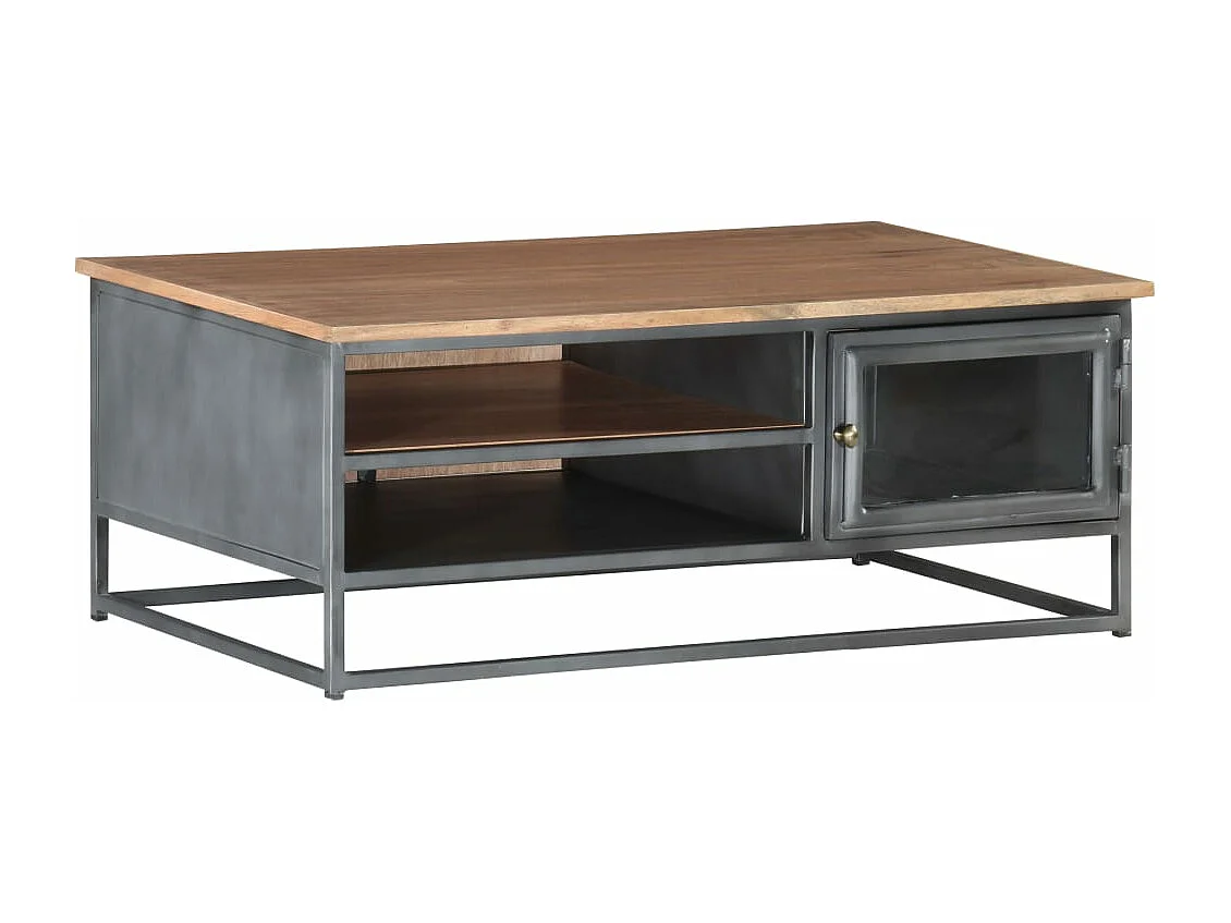 Mesa de centro 90x50x35 cm madeira de acácia maciça cinzento