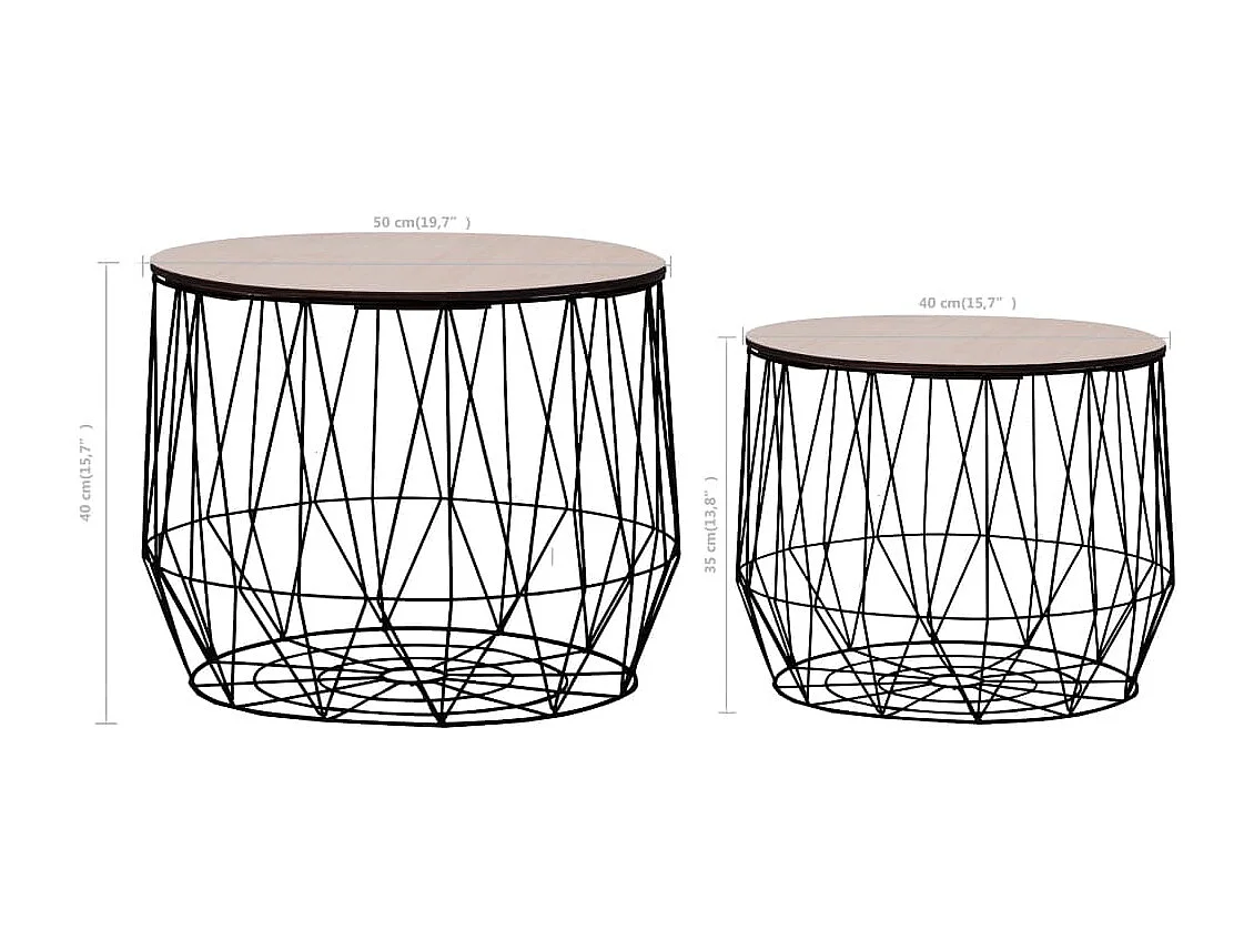 Tables basses 2 pièces Noir