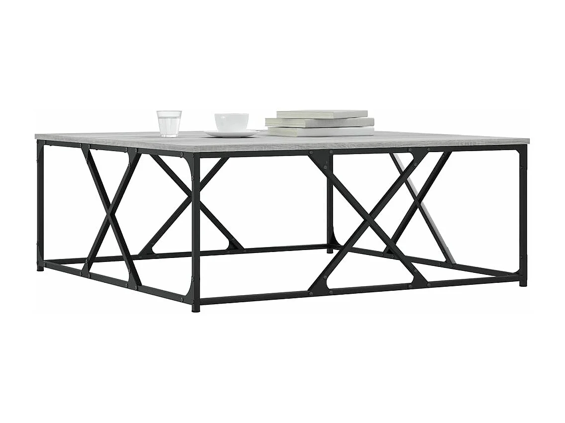 Table basse sonoma gris 100x100x40 cm bois d'ingénierie
