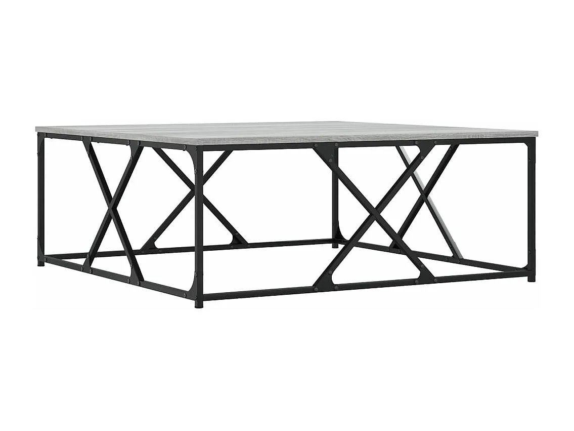 Table basse sonoma gris 100x100x40 cm bois d'ingénierie