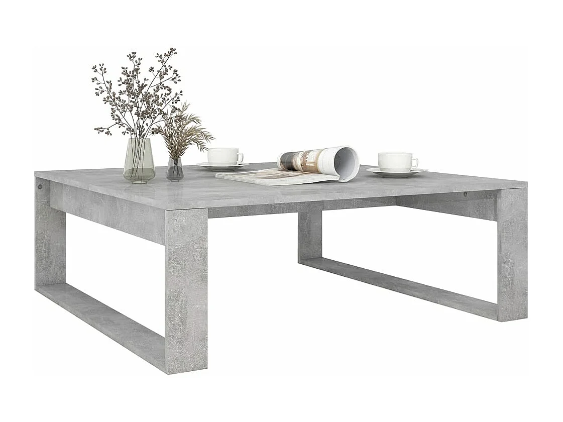 Table basse Gris béton 100x100x35 cm Aggloméré