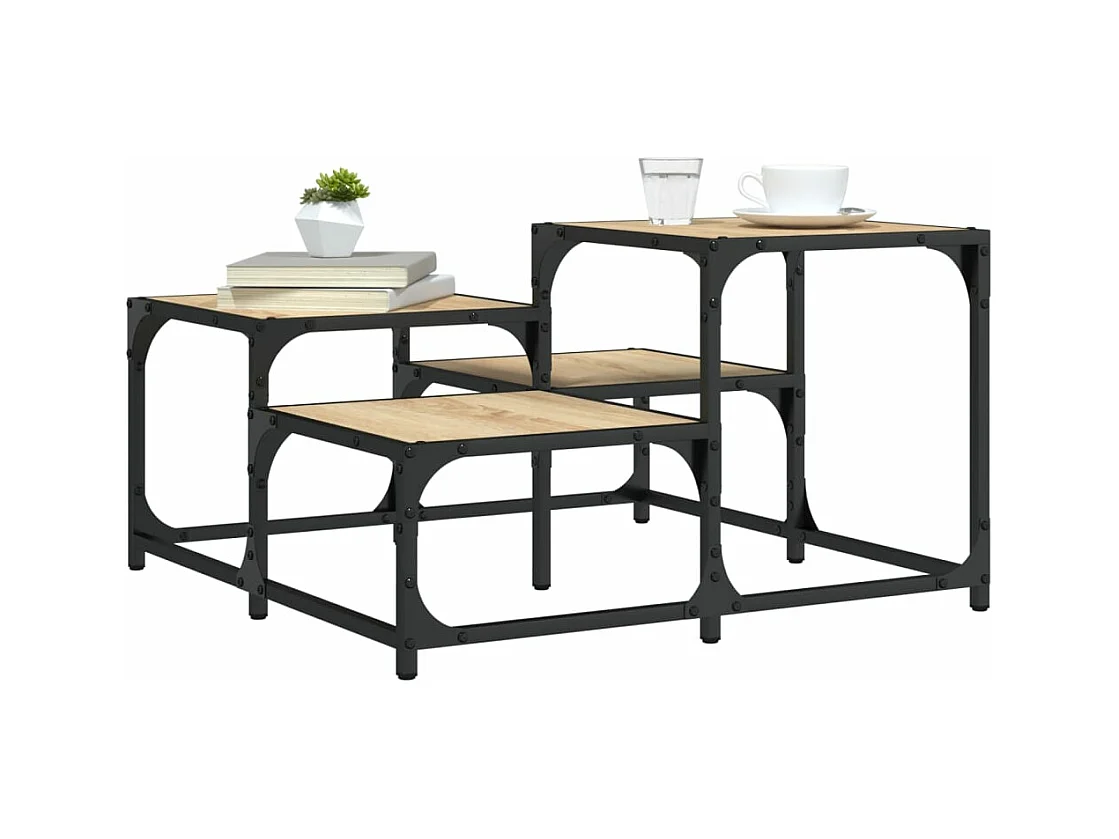 Table basse chêne sonoma 68x68x40 cm bois d'ingénierie