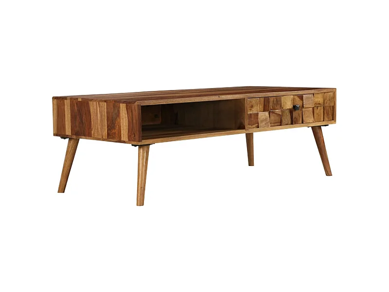 Mesa de centro madera maciza sheesham acabado miel 110x50x37 cm