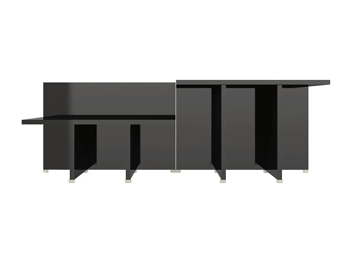 Table basse 2 pièces Noir brillant 111,5x50x33cm Bois d'ingénierie