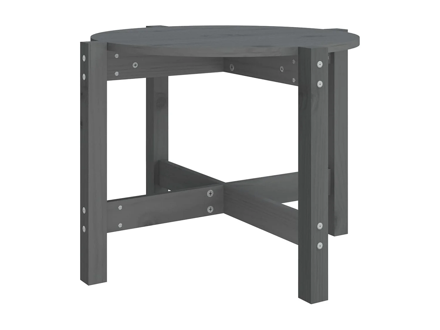 Table basse Gris Ø 62,5x45 cm Bois massif de pin