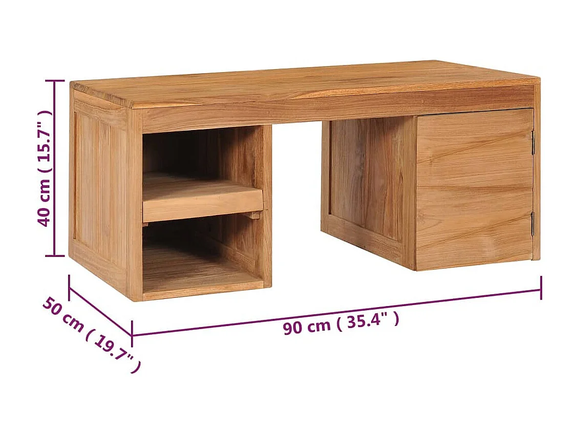 Table basse 90x50x40 cm Bois de teck massif