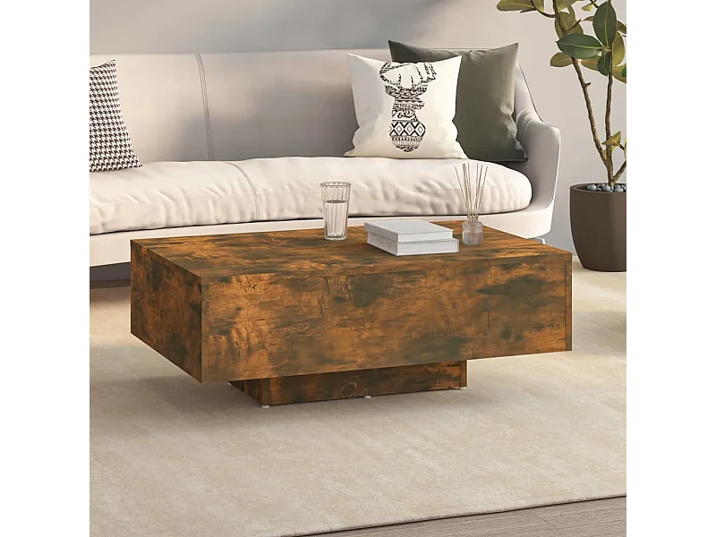 Table basse Chêne fumé 85x55x31 cm Bois d'ingénierie