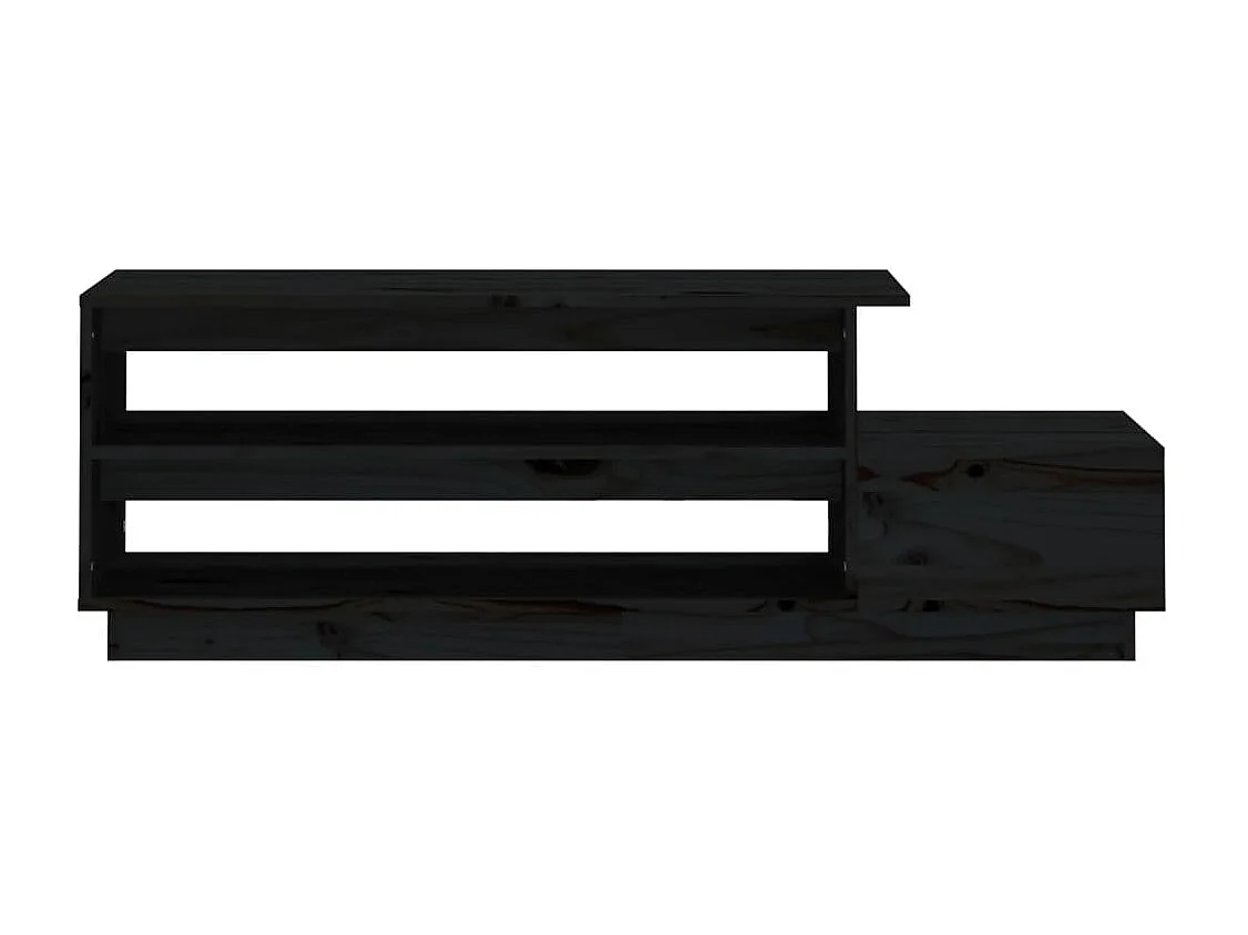 Table basse Noir 120x50x40,5 cm Bois massif de pin