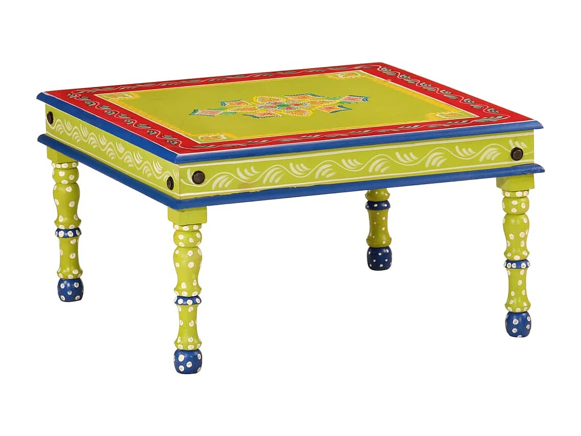 Salontafel handbeschilderd massief mangohout groen
