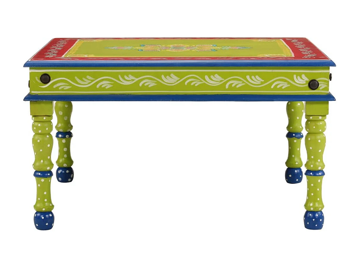 Salontafel handbeschilderd massief mangohout groen