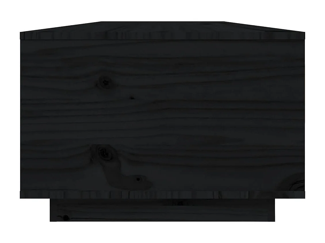 Table basse Noir 80x50x35,5 cm Bois massif de pin
