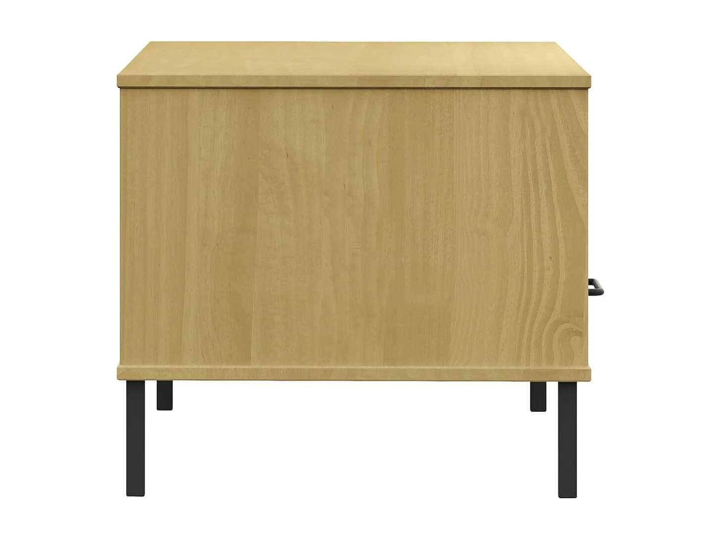 Mesa de centro patas metal OSLO madera maciza marrón 85x50x45cm