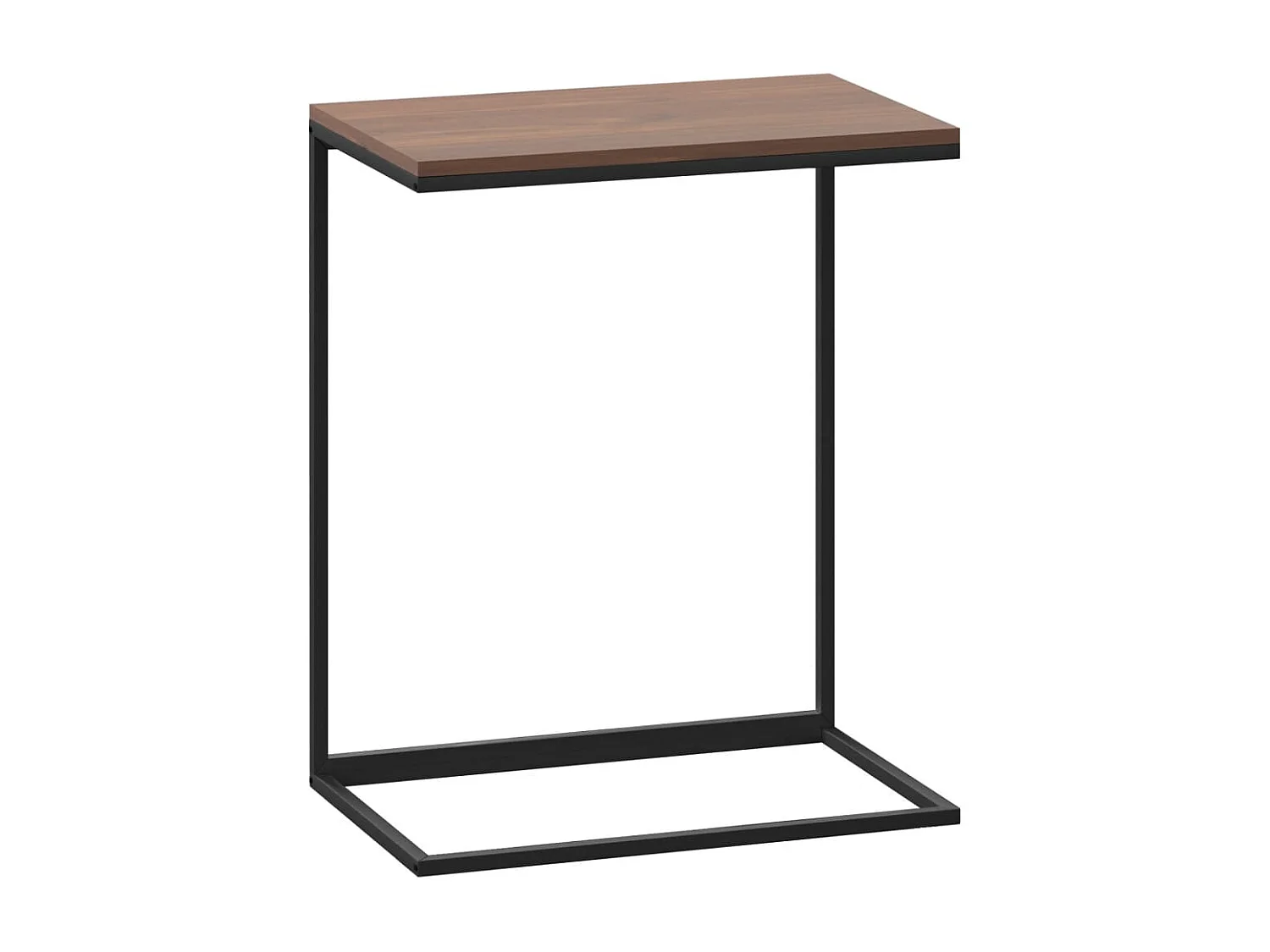 Mesa auxiliar de madera contrachapada negro 55x35x66 cm