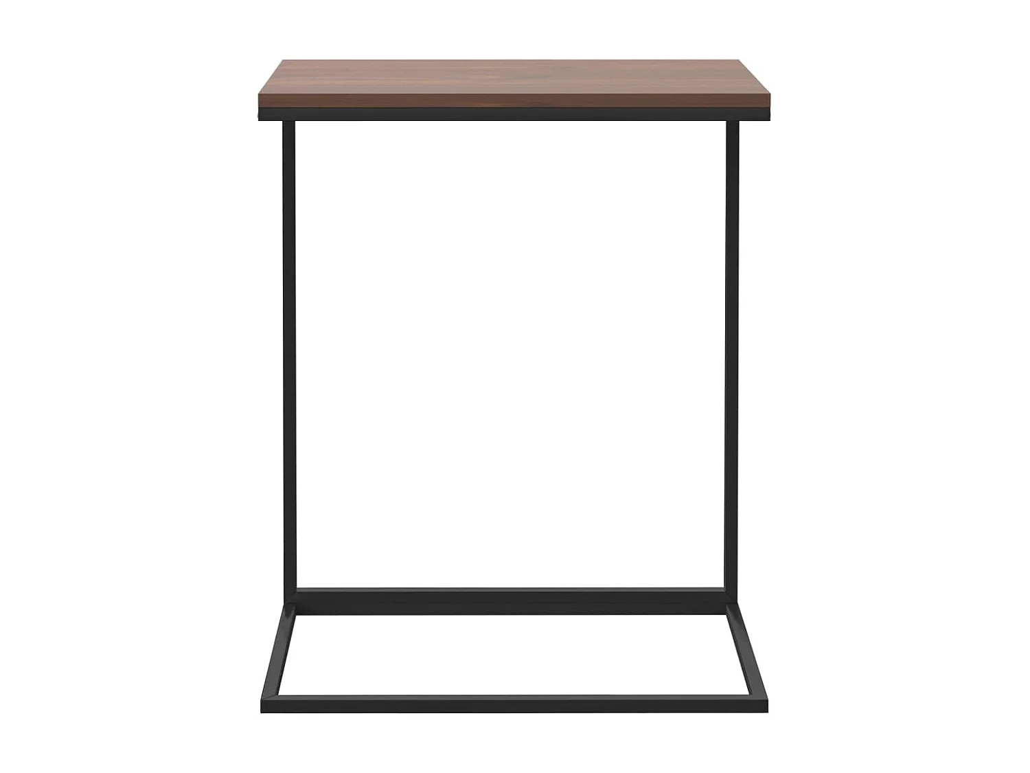 Mesa auxiliar de madera contrachapada negro 55x35x66 cm