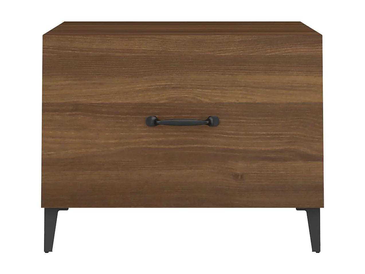 Salontafel met metalen poten 50x50x40 cm bruin eikenkleur