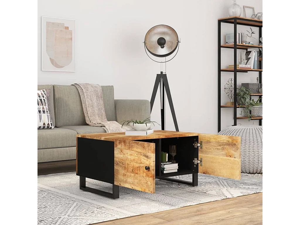 Table basse 80x50x40 cm Bois de manguier solide et d'ingénierie