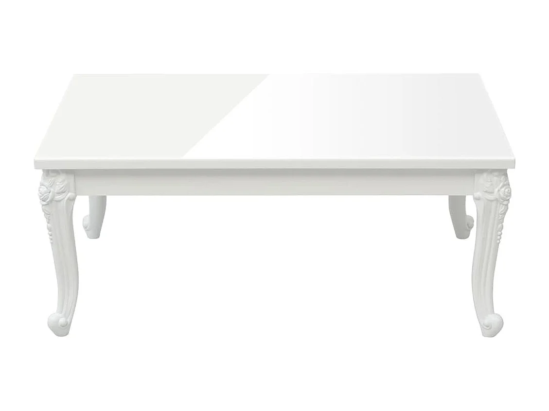 Mesa de centro madera de ingeniería blanco brillo 100x50x42 cm