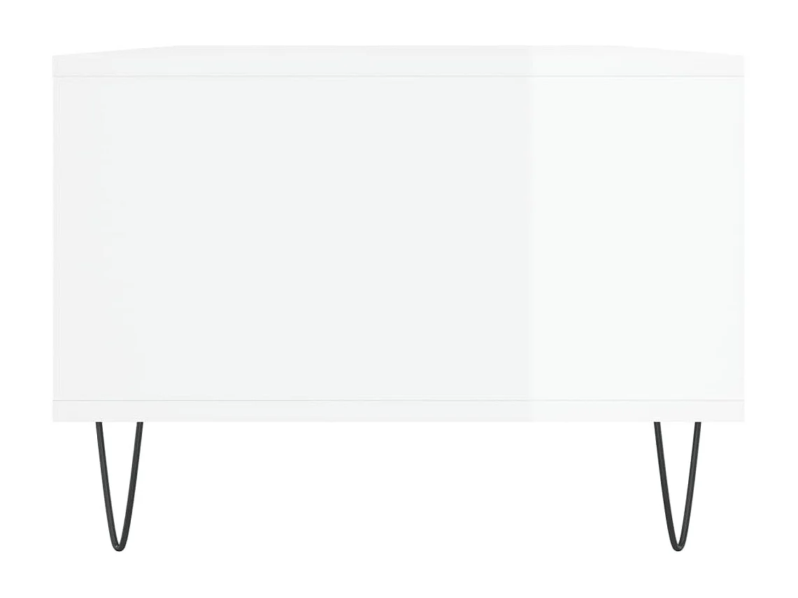 Table basse Blanc brillant 90x50x36,5 cm Bois d'ingénierie