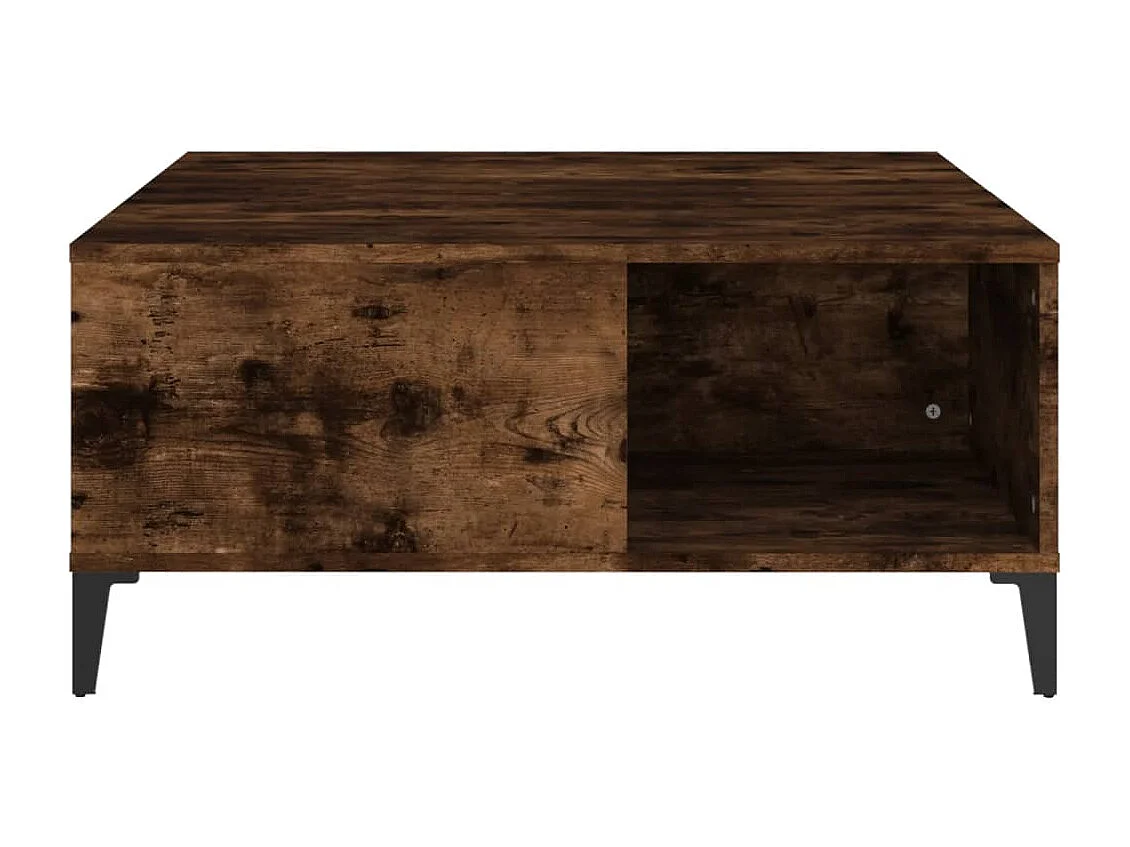Table basse chêne fumé 80x80x36,5 cm bois d'ingénierie