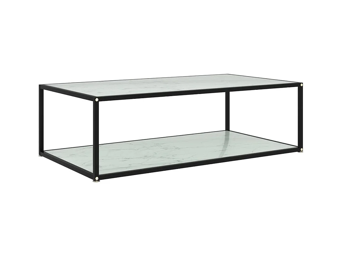 Table basse Blanc 120x60x35 cm Verre trempé