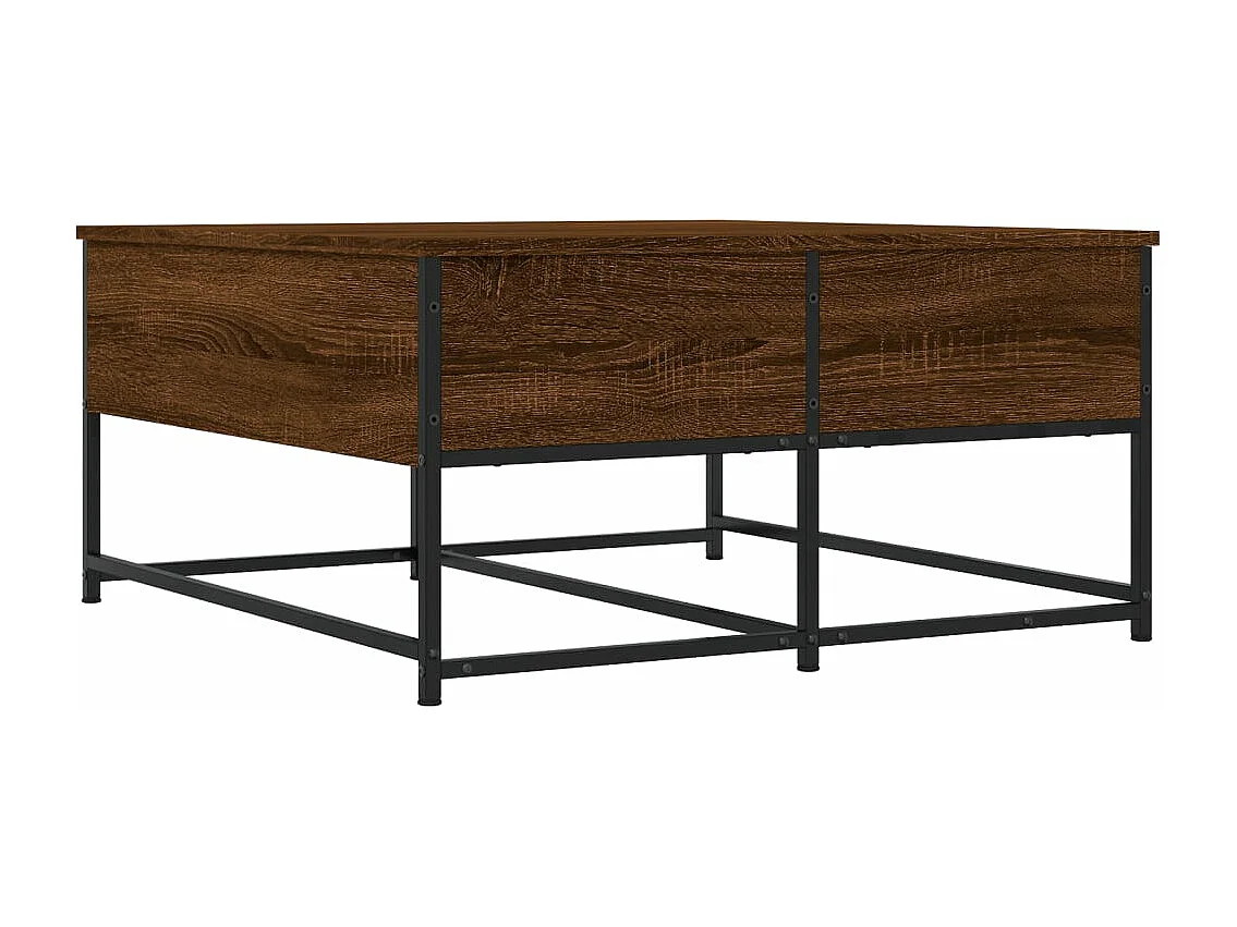 Table basse chêne marron 80x80x40 cm bois d'ingénierie