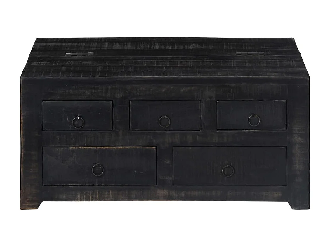 Table basse Noir 65 x 65 x 30 cm Bois de manguier massif