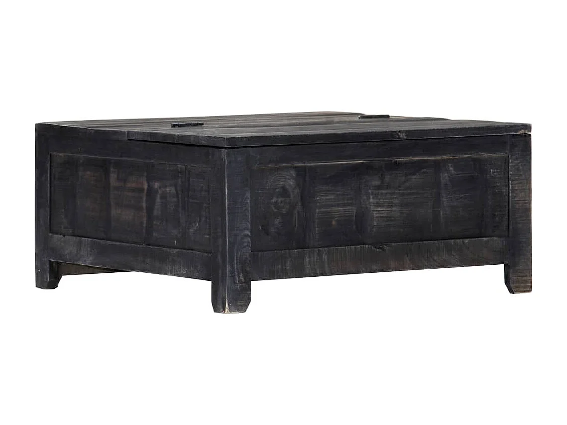 Table basse Noir 65 x 65 x 30 cm Bois de manguier massif
