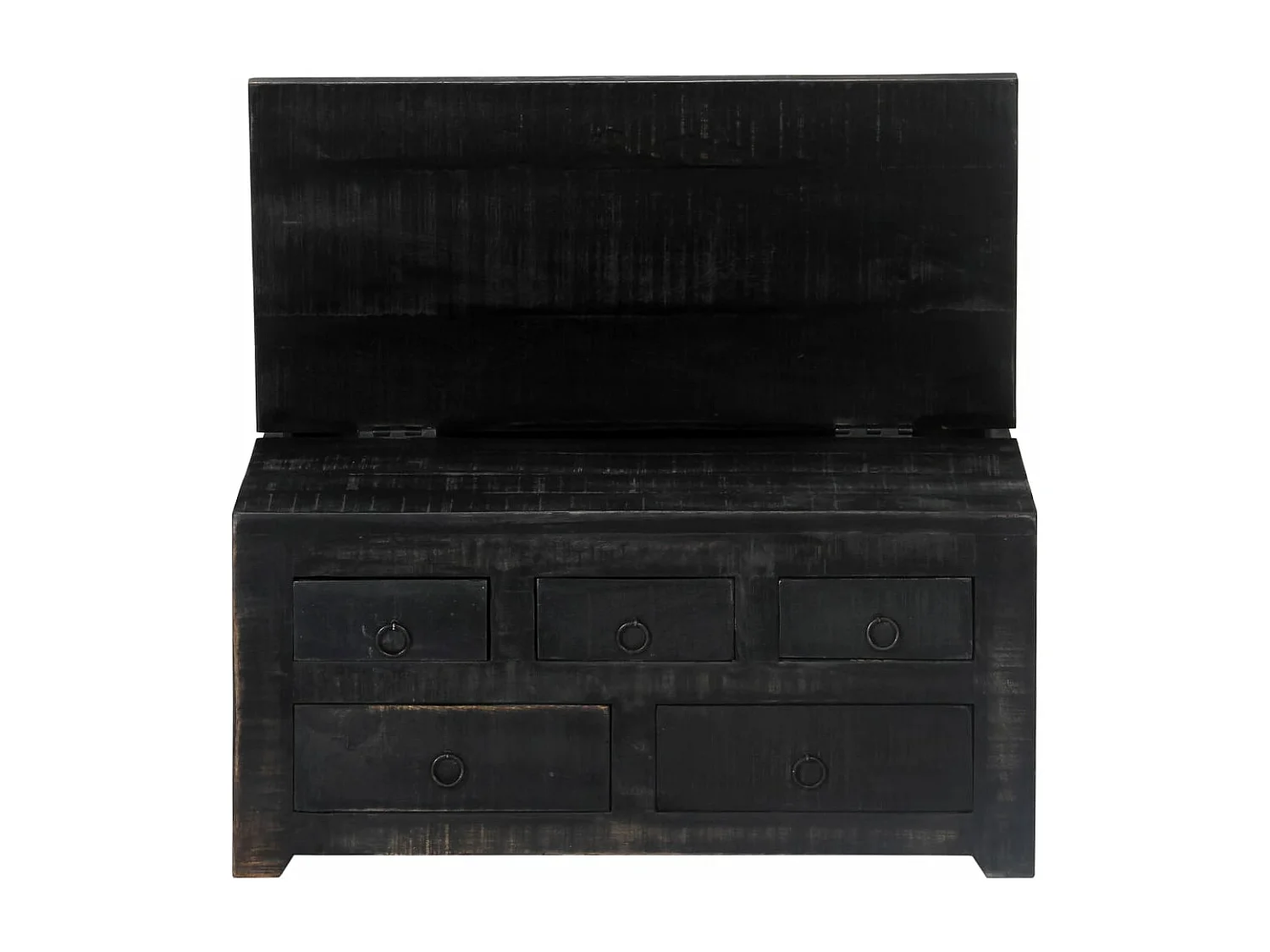 Mesa de centro 65x65x30 cm madeira de mangueira maciça preto