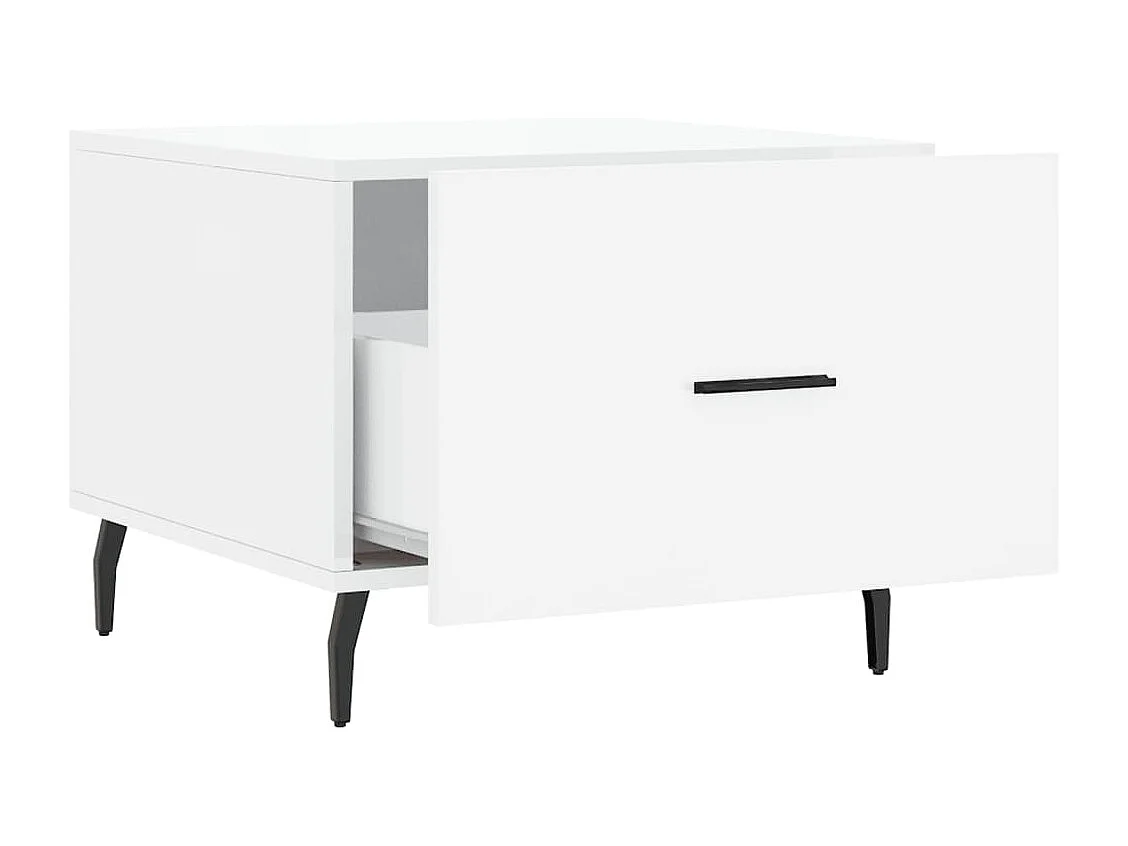 Mesa de centro 2 unidades madera ingeniería blanco brillo 50x50x40cm