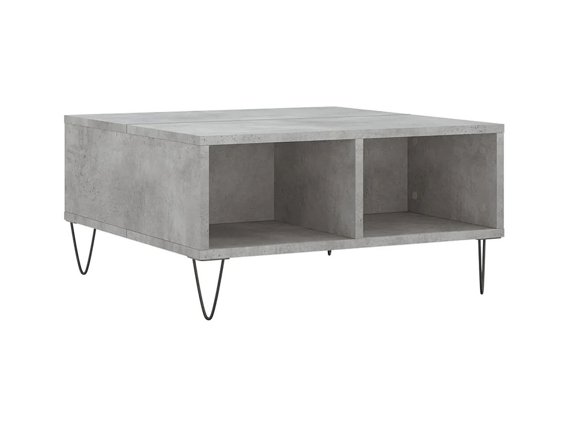 Table basse gris béton 60x60x30 cm bois d'ingénierie