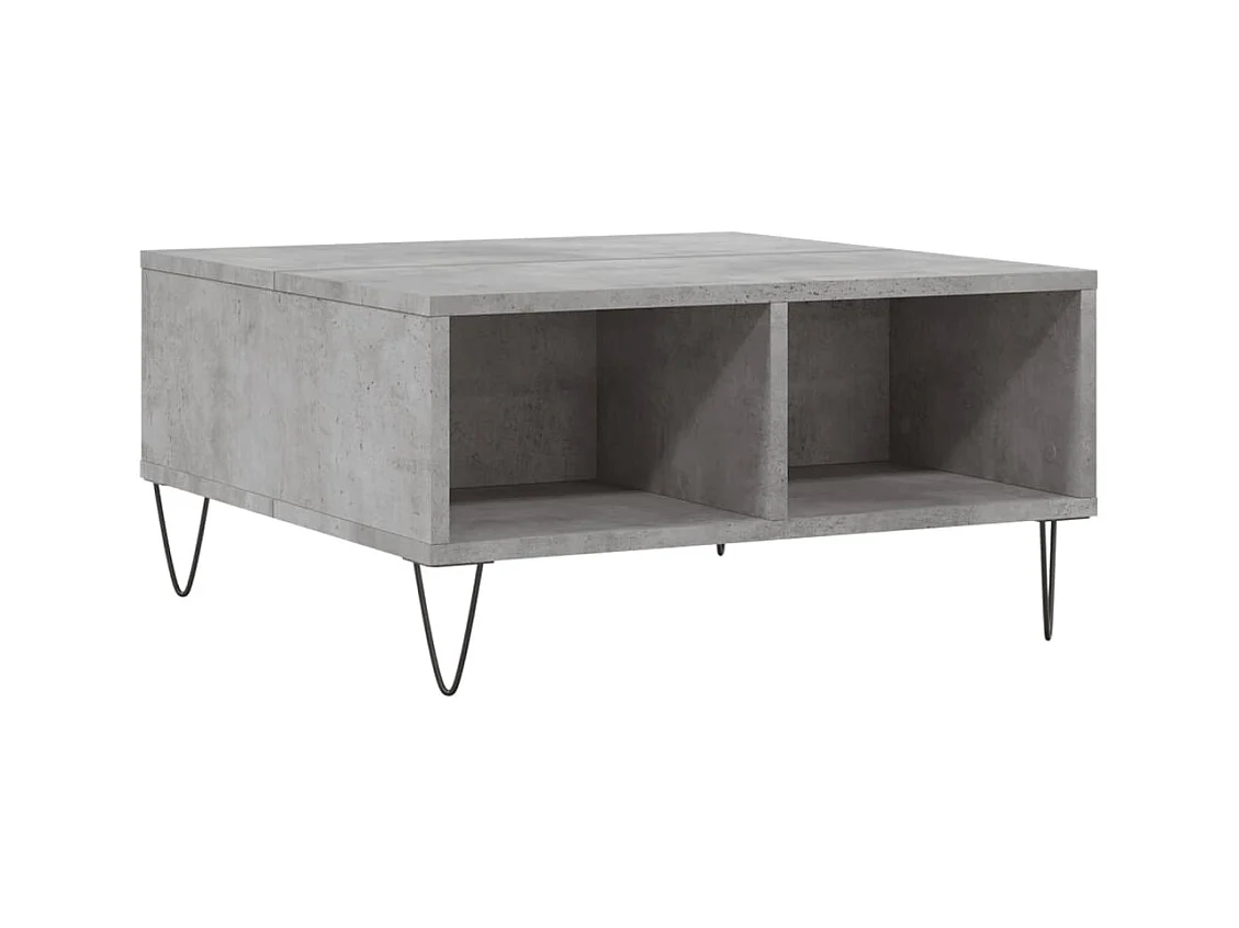 Table basse gris béton 60x60x30 cm bois d'ingénierie