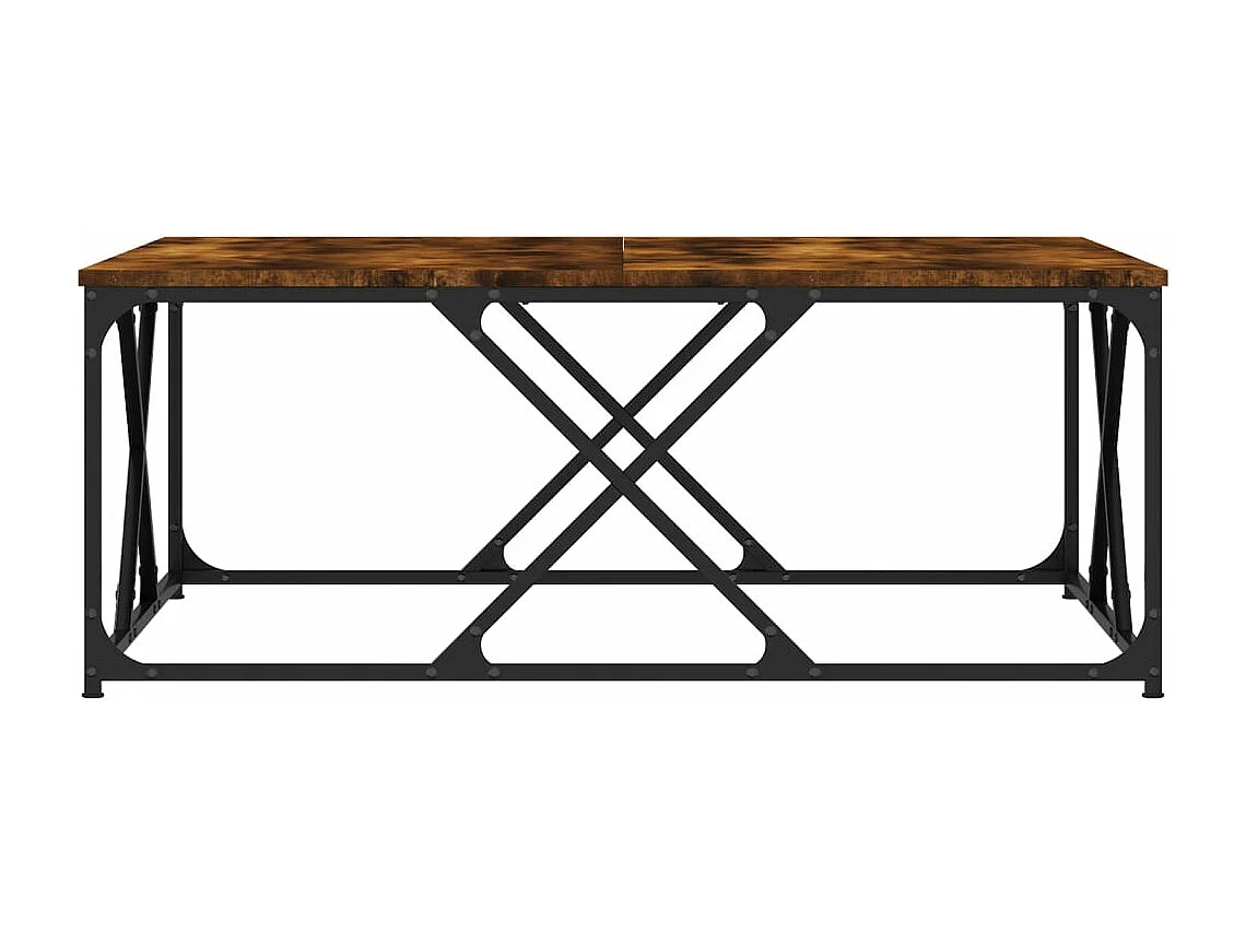 Table basse chêne fumé 100x100x40 cm bois d'ingénierie