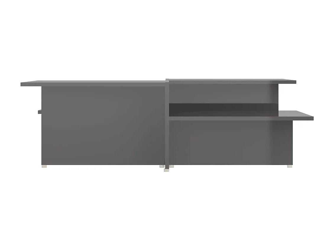 Table basse 2 pièces Gris brillant 111,5x50x33cm Bois d'ingénierie