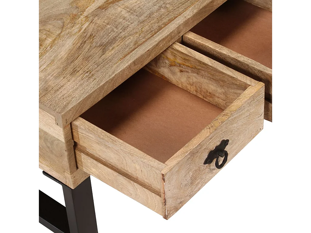 Mesa de centro 3 gavetas madeira mangueira maciça 90x50x35 cm