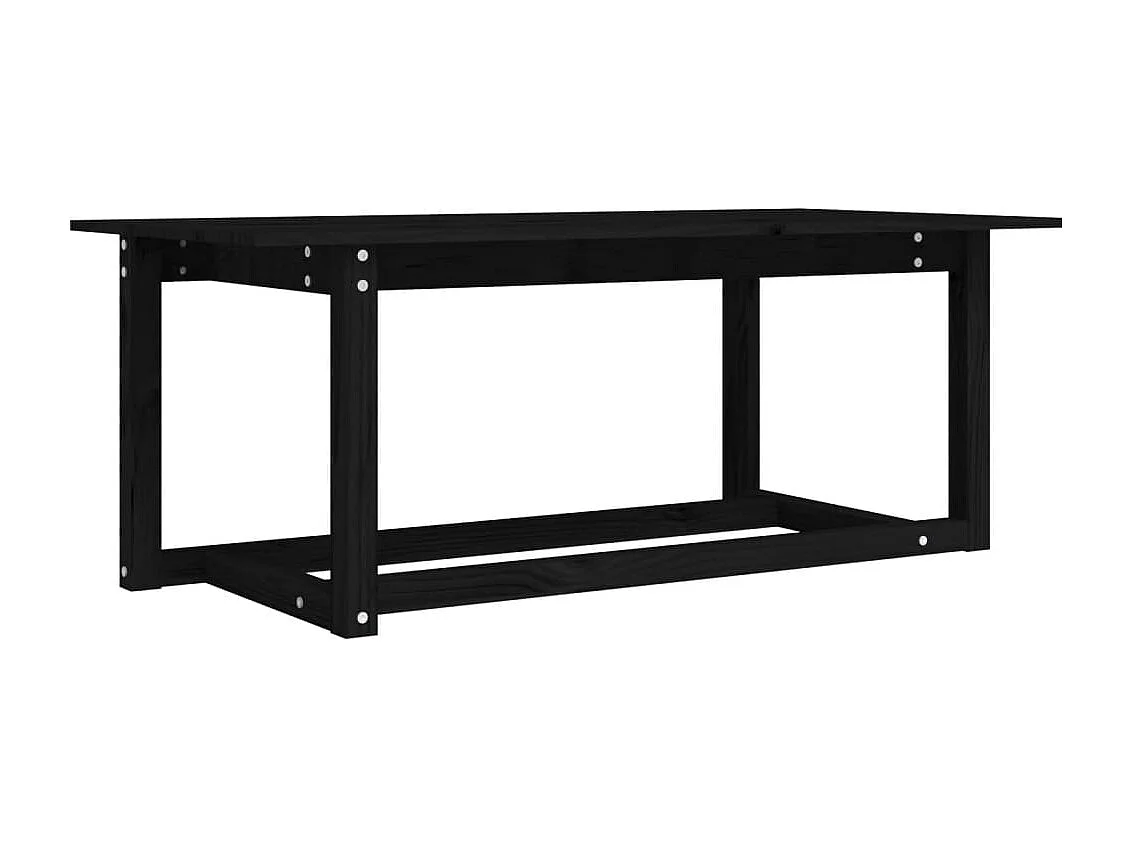 Mesa de centro de madera maciza de pino negro 110x55x45 cm